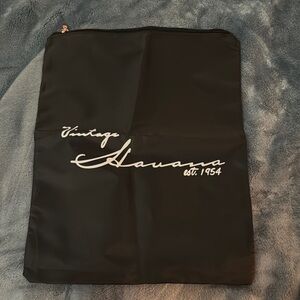 Vintage Havana Black zippered storage bag